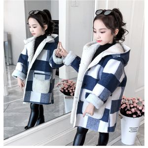 Jas meisjes meisje overjas winter mode plaid wol voor meisjes tieners herfstjack warm 8 bovenkleding kinderen winddicht 220927