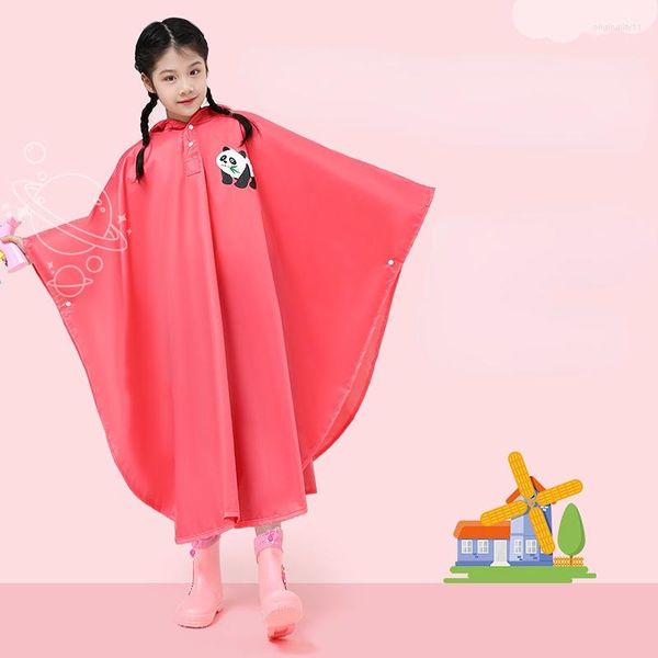 Abrigo para niños, impermeable, reutilizable, para la lluvia, chaqueta, Poncho de Panda, traje de estudiante de escuela de dibujos animados con capucha