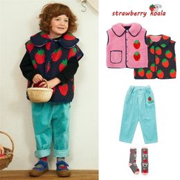 Jas Koreaanse Kids Meisjes Jongens Vest Broek Bebe Herfst Winter Warm Mouwloos Uitloper Jasje Kinderkleding Taille 221006