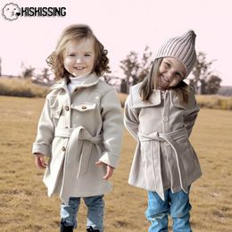 Manteau Mantel Anak anak Perempuan Kistissing Pakaian Jaket Musim Gugur Balita Solid Semi untuk Luar Mode Anak 2023 230329