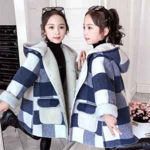 Abrigo grueso de lana de cordero para niños, chaquetas para niñas de sección larga, prendas de vestir exteriores para niños, chaqueta de lana, abrigo de invierno 220927