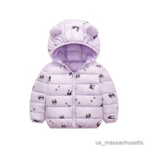 Abrigo Chaquetas de plumón de moda para niños pequeños para niñas Chaqueta de algodón para niños de invierno Abrigos ligeros para niños Ropa de abrigo para niños con capucha R230912