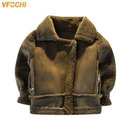 Jas vfochi jongens meisjes wol suede jas winter kinderen winddicht kinderen kleding unising unisex bovenkleding 221125