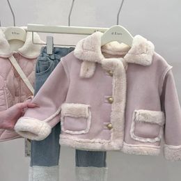 Manteau hiver bébé filles suède mante