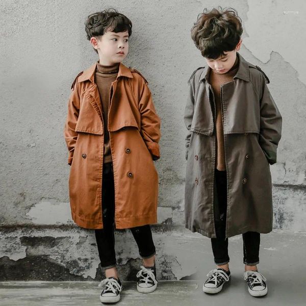 Abrigo ZHIO 6-16y Gabardina para niños Primavera Otoño Chaqueta para niños Abrigo Manga Larga Cuello Vuelto Cortavientos para niños Ropa Superior