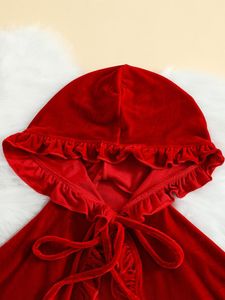 Abrigo ZZLBUF niño pequeño bebé niño capa de Navidad Santa Claus con capucha capa de terciopelo Poncho disfraz de Halloween ropa de vestir roja