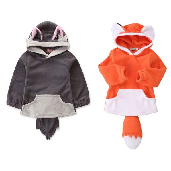 Coats 2019 Child Baby Boy Girl Girl Veste Diswear Coats Fox Hooded Kids Vêtements Costume Kawaii Childre