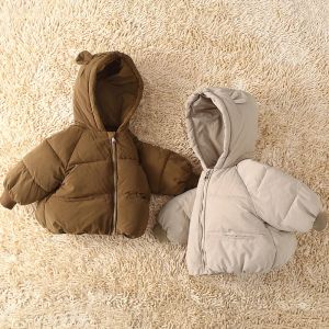 Mounds 2023 Nouveau bébé manteau hiver épaissis des vestes vers le bas des filles garçons en peluche de vêtements d'extérieur chauds pour enfants à capuche