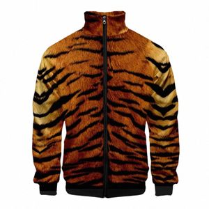 Manteaux 3D imprimé Tiger Skin Sweat à capuche Hommes Femmes Hommes Veste Sweatshirts H5Q5 #