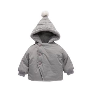Abrigo para bebés con capucha de invierno con linda pelota redonda 2020 Fashion más terciopelo ropa de algodón tibia para niñas para niños pequeños chaqueta sólida