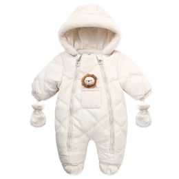 Mounds Baby Girl Vêtements avec des gants pour nouveau-nés hivernaux Romper Clothing Infant 2021 New Fashion Girl Snows Suit Boy Outwear 024m