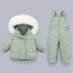 Abrigos para niños Conjunto de ropa de invierno de 30 grados Agrupación para bebés + pantalones