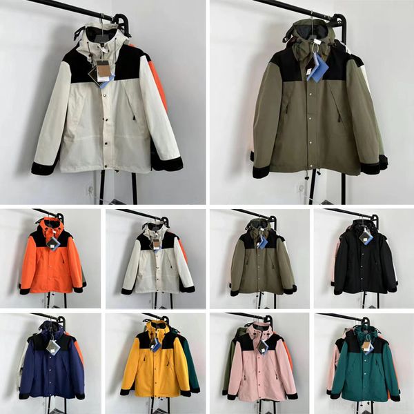 Abrigos diseñador North Puffer chaqueta de algodón de nailon púrpura unisex cremallera de manga larga capucha plegable con acabado repelente al agua 2024