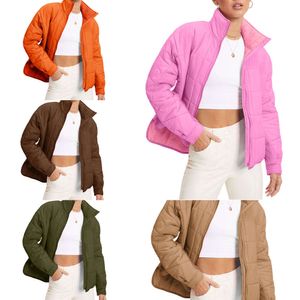 Manteaux de styliste pour femmes, nouvelle tendance, couleur unie, fermeture éclair, décontracté, vêtements en coton, nouvelle collection hiver
