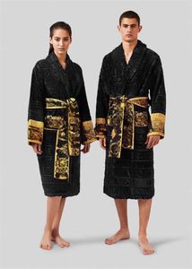 Manteaux Coton Hommes Femmes Peignoir Vêtements De Nuit Longue Robe Designer Lettre Imprimer Couples Sleeprobe Chemise De Nuit Hiver Chaud Unisexe Pyjama