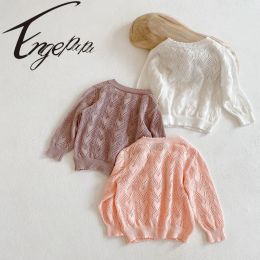 Mounds engepapa 03 ans de printemps d'été bébé fille princesse mince cardigan aéromitionnement chemise à manche en tricot à tricot