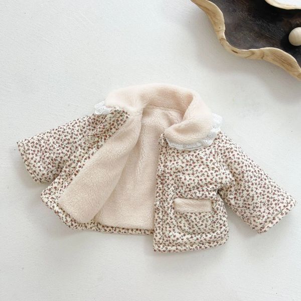 Mounds Fashion Baby Girl Veste de vêtements d'hiver épais LAMB LAMB LACE BANDDLER TODDLER ENFANT CHEUR FLORA CHANG