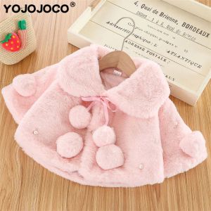 Coats Girl Veste d'hiver Baby Princess Fur Cloak Jacket for Baby Clothes Newborn Baby Girls Veste Hiver Babil