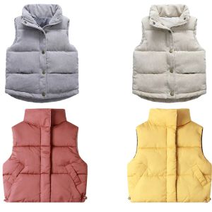 Coats Kids Girls Verte chaude 2022 Hiver Boys Toddler Charduroy Épaississez le gilet de gain de bébé