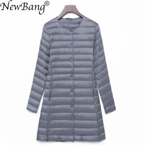 Manteaux NewBang 4XL dames Long manteau chaud avec sac de rangement Portable femmes Ultra léger doudoune femmes pardessus