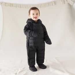 Coats Dikke Warm baby Baby Baby Hooded Jumpsuit in Fleece Boys Girls Winter herfst overalls Kinderen bovenkleding voor kinderen Snowsuit jas