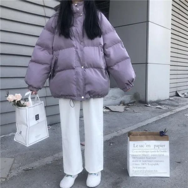 Manteaux d'hiver femmes veste rembourrée 2021 version coréenne de la veste courte ample étudiante à la mode marque pain veste rembourrée ins net rouge vente chaude