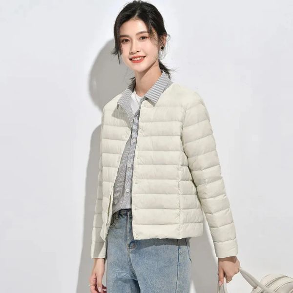 Coats veste à ultralime mince des femmes 2023 Automne hiver léger portable en bas à 90% de canard blanc