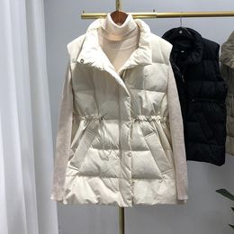 Mäntel Frauen Ärmellose Daunenjacke Weste Neue Herbst Winter Warme Schlanke Weste Weiblichen Koreanischen Stehkragen Feste Daunen Puffer Mantel Westen