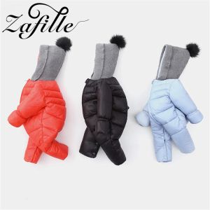 Coats Zafille Solid Dikke pasgeborene jongens Down Jacket Patchwork Kids Toddler Kostuum Winter Warm Baby Girl -kleding Zipper Kinderjas