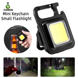 COB campinglampen mini -led werkende licht draagbare zak zaklamp USB oplaadbaar sleutellicht buiten wandelen