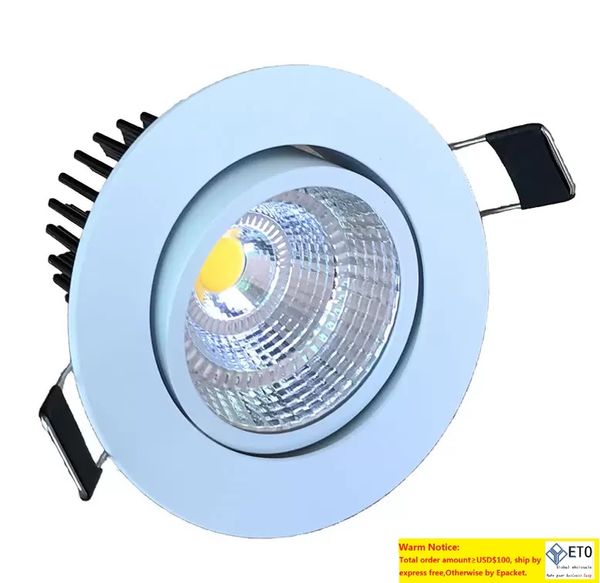 Cob Led Downlight Dimmable 7w travail avec variateur PWM ACDC 24v aluminium coque blanche Led Spot encastrable lampe 60 angle