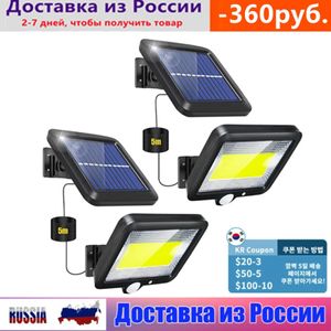 COB LED projecteurs solaires alimentés lumière extérieur PIR capteur de mouvement lumière du soleil étanche mur d'urgence rue sécurité lampe pour jardin