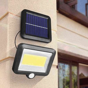 Cob LED lampe murale solaire Pir capteur de mouvement projecteur étanche lampe de jardin extérieure pour ameublement de jardin voie rue lampe solaire J220531