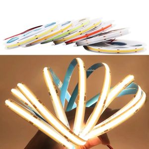 COB LED Strip Licht 384 528 LEDs/M High Density Flex LED Tape Licht Dimbaar FOB Lineair Lint rood Groen Blauw 3000K 4000K 6000K DC12V/24V