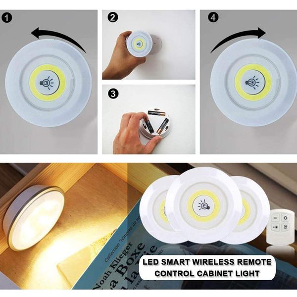 COB plusieurs LED télécommande lumière Induction veilleuse placard lampe de chevet armoire chambre cuisine salle de bain décor à la maison