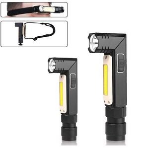 Linternas COB Linterna frontal 2 en 1 Recargable por USB Rotación de 360 grados Linterna magnética Exterior Impermeable Super brillante Modo de trabajo 5 para Camping Emergencia