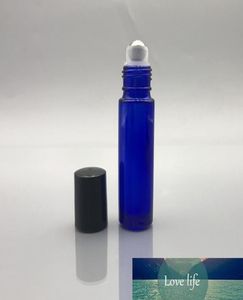 Kobaltblauw 10 ml 13 Oz dik glazen rolflesje etherische olie lege aromatherapie parfumflesje met metalen rolbal en zwart1707254