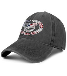 Cobalt Boats America Flag Gorra de béisbol de mezclilla unisex, sombreros únicos y personalizados, logotipo de cobalto, logotipo negro horizontal, pecho rosa dorado 8061873