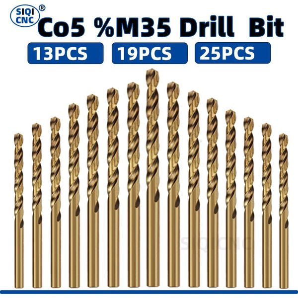 Bit de forage de torsion en acier cobalt M35 Ensemble d'outils en acier inoxydable Formes de métal pour forage en acier inoxydable en métal 240418