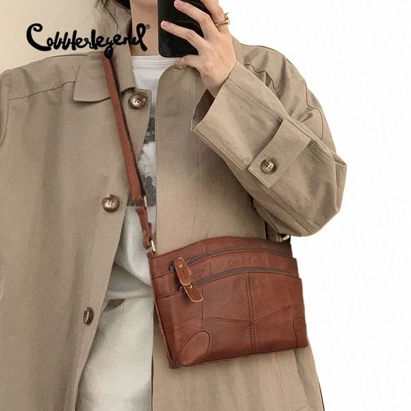 Cobbler Legend épaule Menger / sacs à bandoulière pour femmes en cuir véritable femme multi-poches Designer Vintage bourse g6aJ #