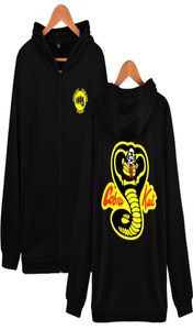 Cobra Kai Cosplay Jacket Strike Hard Strike First No Mercy Plus Size Black Tops Women Men Men Zipper Hoodies Drop9415079