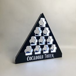 Torre de Cocabomb, minibotellas con pantalla LED piramidal, bebidas espirituosas, glorificador en miniatura, bandeja para servir vino, presentador