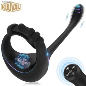 Cock Anal Vibrator Butt Plug Prostate Massager Testicule Stimulateur Retarder L'éjaculation Pénis Anneau Télécommande Sex Toy pour Hommes L230518