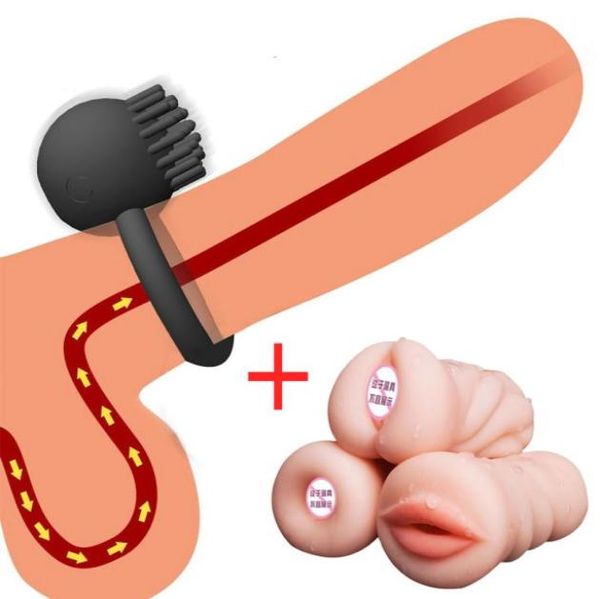 Cock Ring vibrant pénis retard éjaculation balle vibrateur Clitoris masturbateurs vagin artificiel Anal jouets sexy pour hommes 2758760