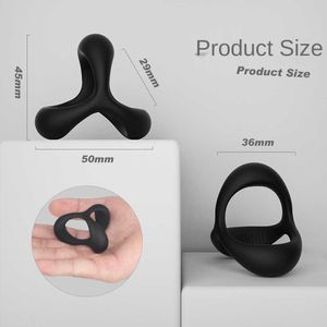 Articles de massage Anneaux péniens Cage de chasteté du pénis Anneau de verrouillage du prépuce Jouets sexy pour hommes Anneau de pénis en silicone Sexy Delay Cockring Massage Tool Shop