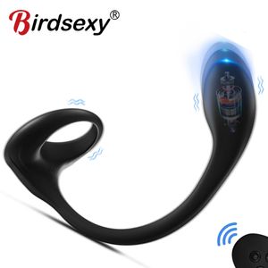 Cock Vibrateur Mâle Prostate Masseur Télécommande Plug Anal Butt Stimulateur Sperme Verrouillage Anneau Pénis Cock Sex Toy pour Hommes Couple 240309