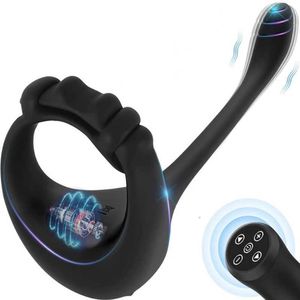 Cock Vibrator Penis Sleeve Male Prostate Massager Remote Contorl Anal Butt Plug Delay Ejaculation Ring Vibrating for Men