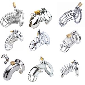 Cockrings 10 Sortes BDSM Sex Toy pour Hommes Dispositif de Chasteté Pénis Serrure Érotique Bondage Mari Fidélité Big Metal Cock Cage Gay Testicule Bijoux 230227