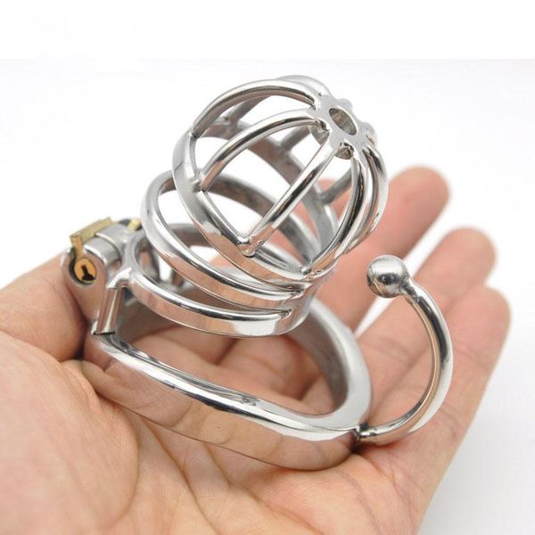 Cockrings 304 En Acier Inoxydable Dick Cage Sex Toys Pour Homme Dispositif De Chasteté Empêcher L'érection Cockring Avec Scrotum Crochet Cb6000s