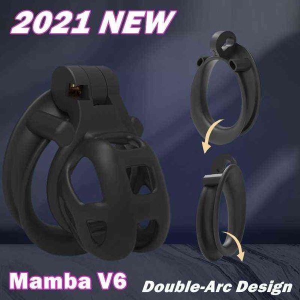 NXY Cockrings 3D Mamba V6 Résine Cage de chasteté masculine 5 Taille Cock Avec Double Arc Cuff 4 Anneaux BDSM Adult Sex Toys Pour Hommes Ceinture De Chasteté 1123